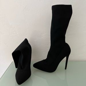 Mid calf, stiletto, boot heel